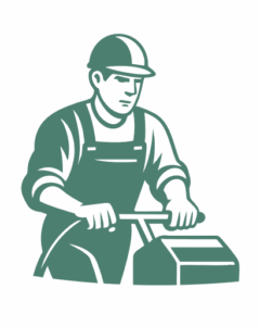 Beton schuurder silhouetje