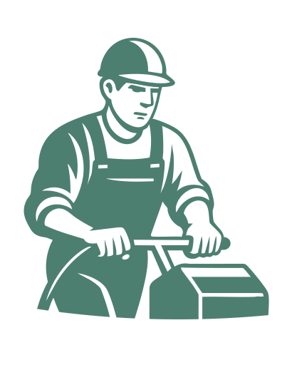Beton schuurder silhouetje
