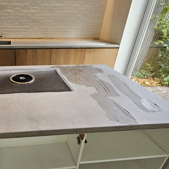 Betonnen werkbladen restauratie