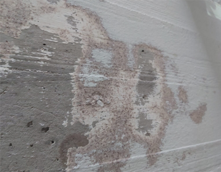 Verrotte betonnen plafonds stralen en schuren